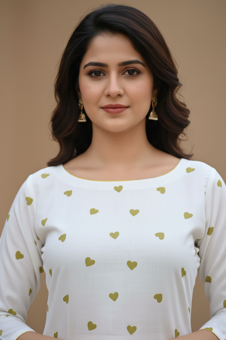 White Cotton Kurta and Palazzo Set