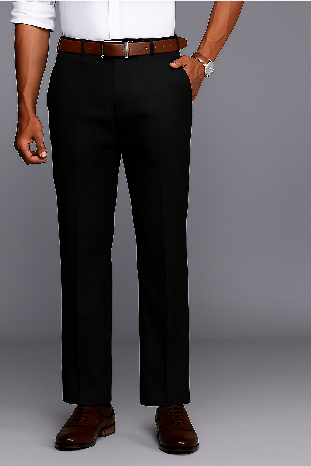 Black Slim Fit Formal Trousers for Men Sylora Premium Fit SYLORA Black Slim Fit Formal Trousers for Men Sylora Premium Fit SYLORA
