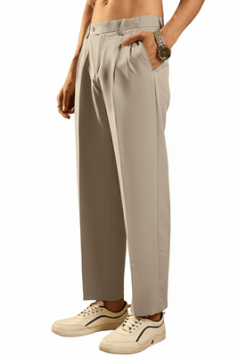 Gray Stratchable Straight Fit Formal Pant