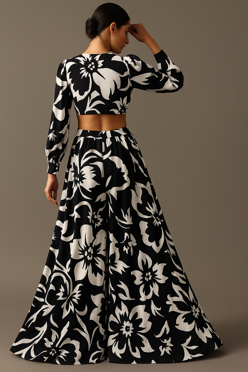Black Georgette Printed Dress