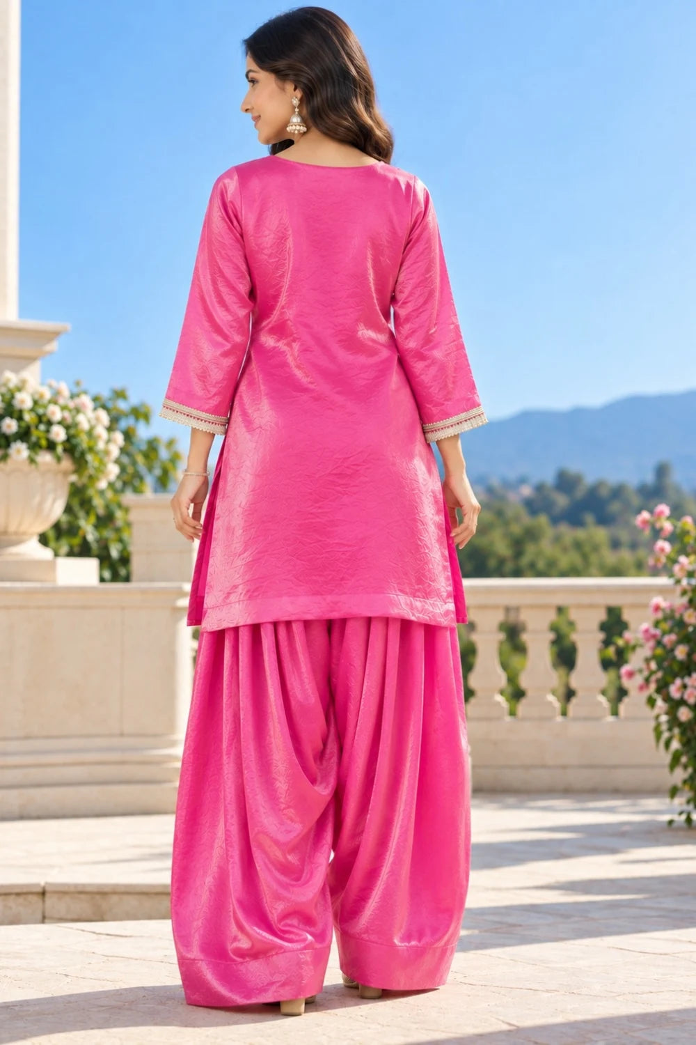 Fendy Silk Kurta Palazzo Set with Dupatta