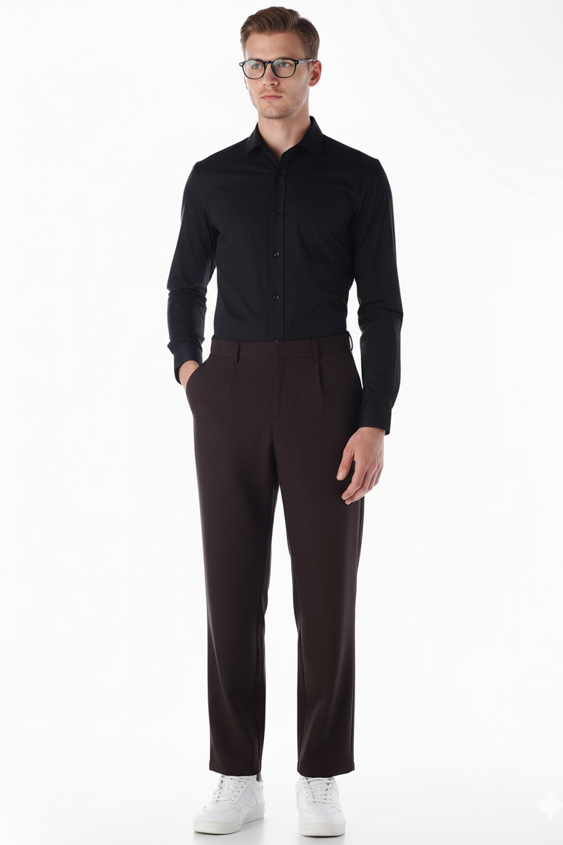 Men's Coffee Straight Fit Trouser