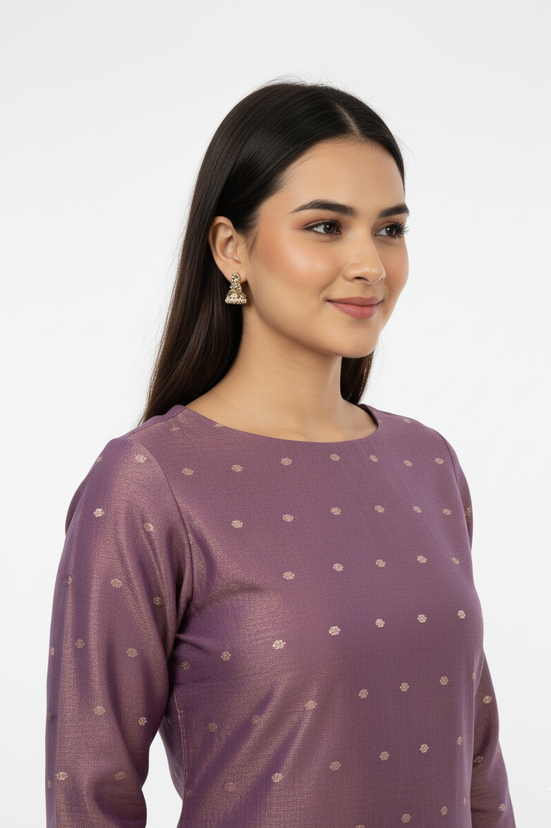Banarasi silk kurta palazzo suit for women with full sleeves and elegant design. Perfect silk kurti for women, long sleeve kurta, and stylish festive wear outfit.

