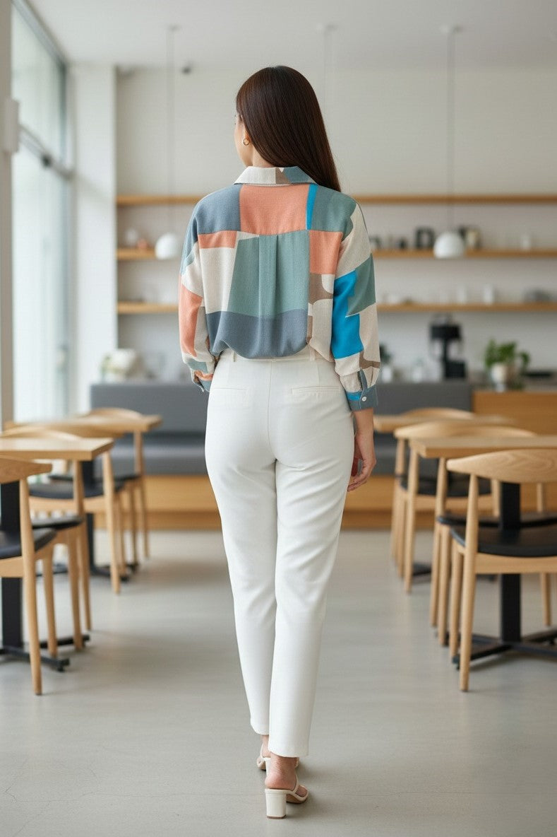 Cotton shirt for women with floral print and full sleeves. Stylish ladies cotton shirt, printed shirt for women, summer shirt, and comfortable long sleeve top for daily wear.
