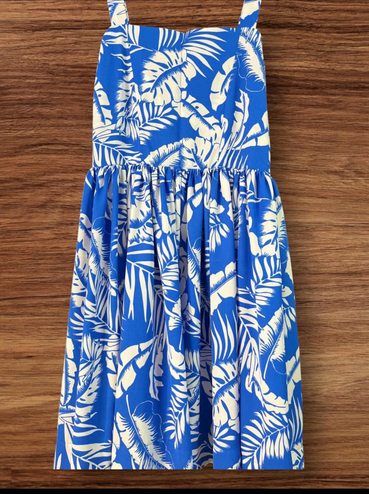 Blue floral print fit & flare dress
