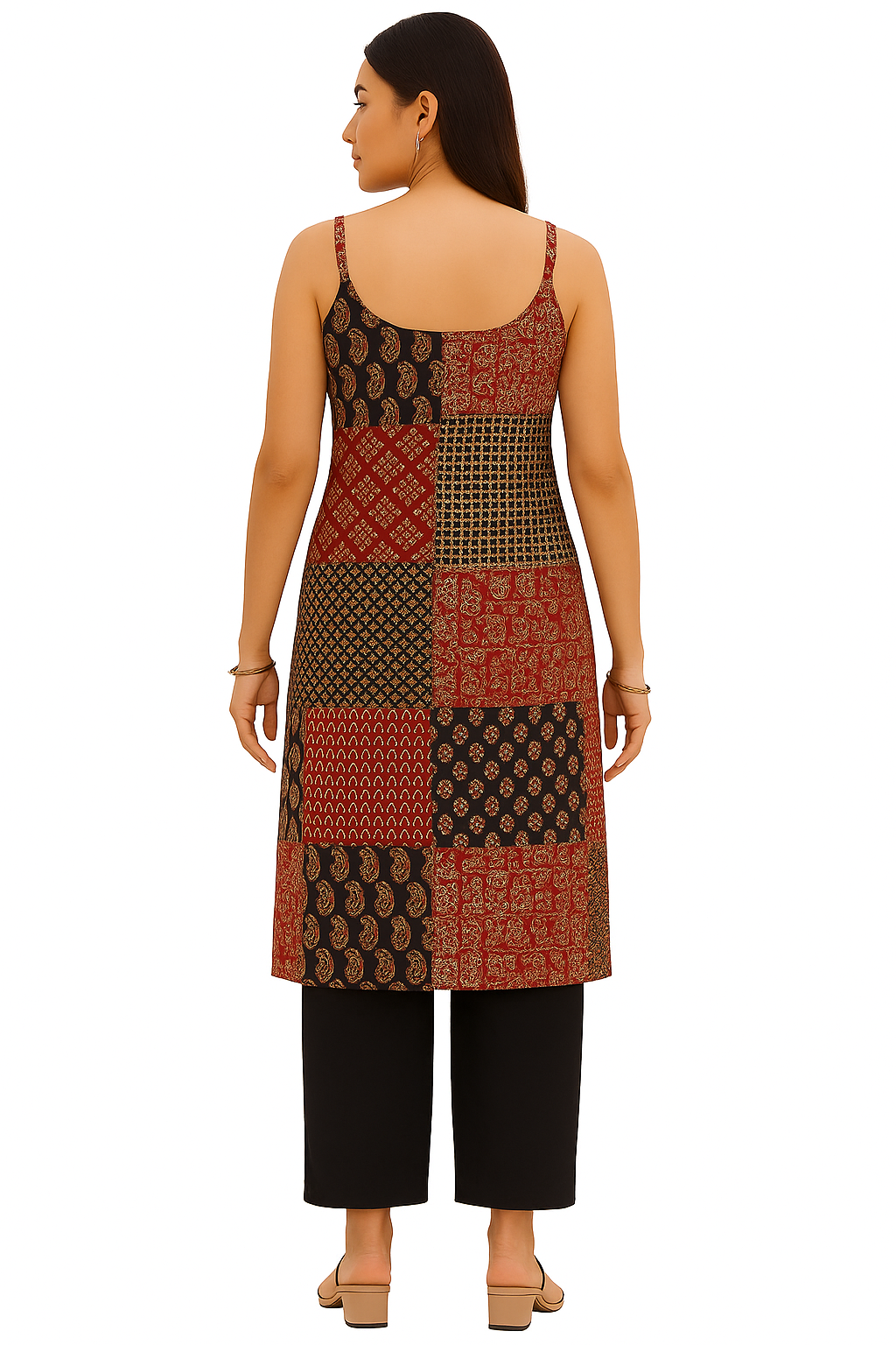 This stunning long jaipuri kurti for women features authentic detailing. A beautiful mirror work kurti for women, it’s a must-have kurti for women for festive style.