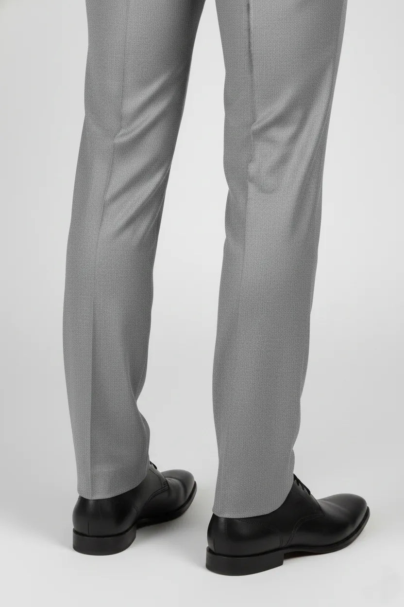 Men’s Light Gray Cotton Formal Trousers | Regular Fit Office Wear