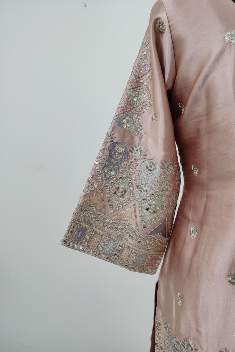 Cotton Blend Kurta Palazzo Set for Women