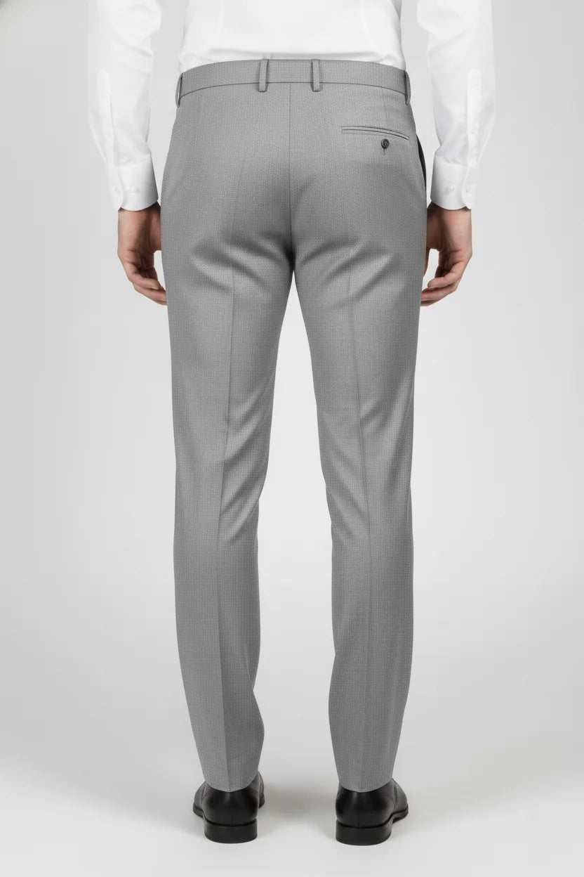 Men’s Light Gray Cotton Formal Trousers | Regular Fit Office Wear