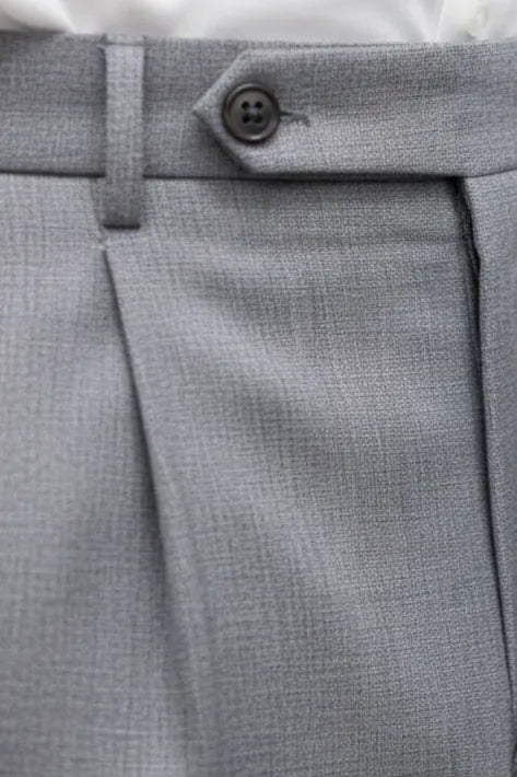 Men’s Light Gray Cotton Formal Trousers | Regular Fit Office Wear