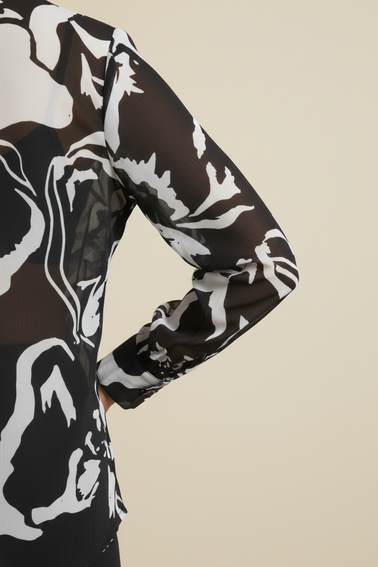 Black Floral Georgette Shirt