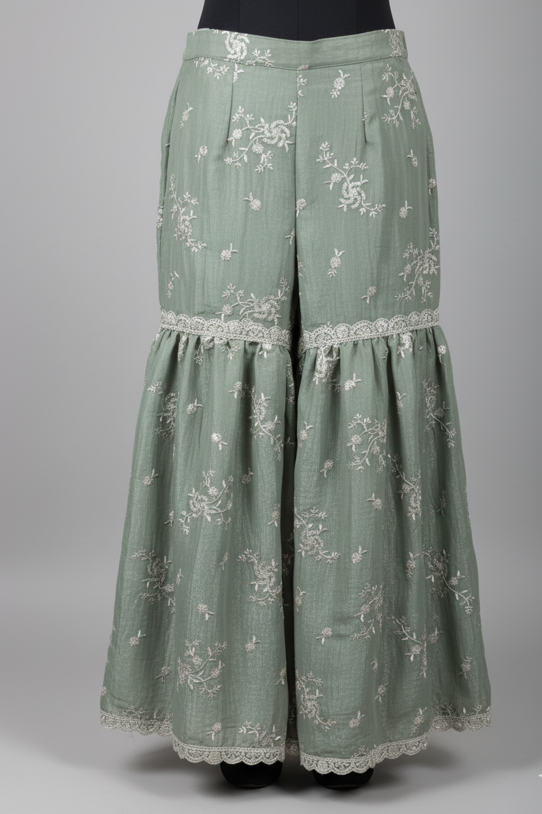 Magenta Organza Sharara Suit Set