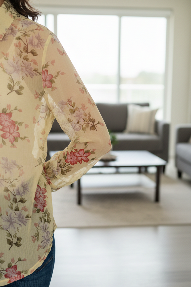 Women’s Yellow Georgette Korean Fit Floral Shirt