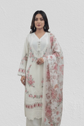 White Embroidered Floral Kurta Plazo