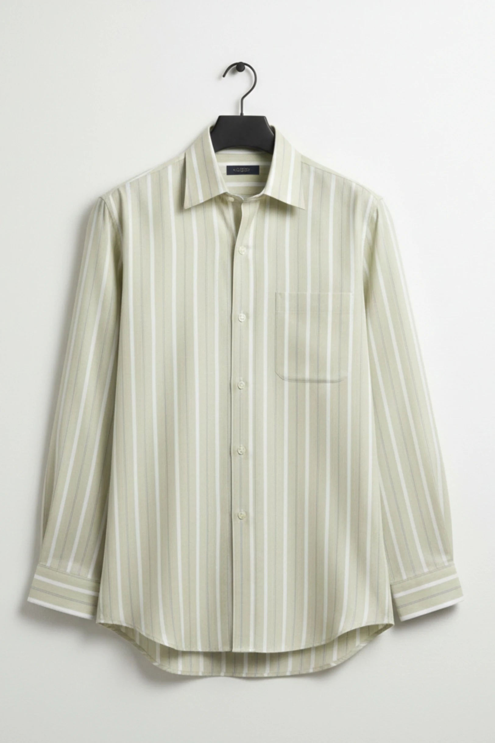 Refresh your look with this green shirt for men. A crisp striped shirt for men that serves as a must-have shirt for men for your daily rotation.
