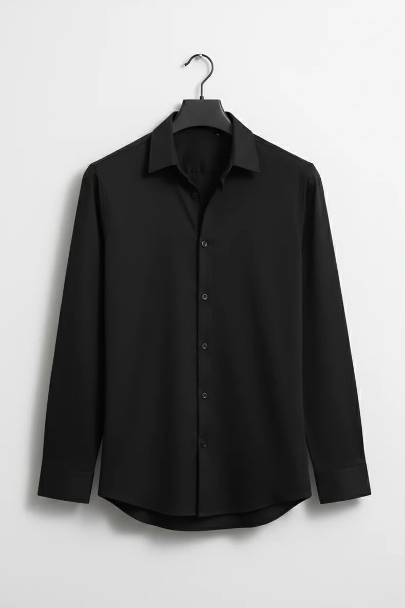 Black Japanese fabric shirt for men, stylish party wear shirt, casual wear black shirt
