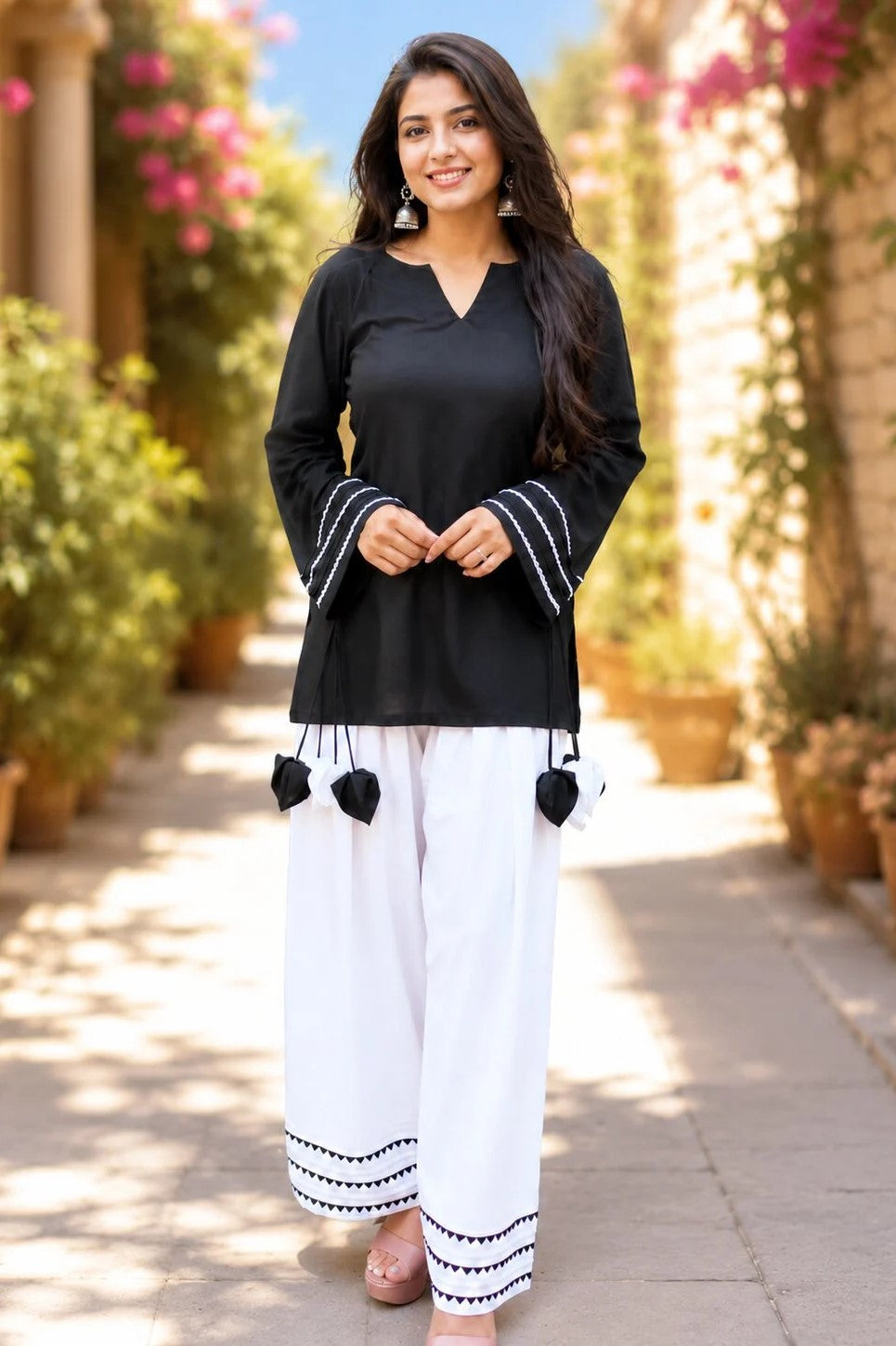 Black & White Dori Co-Ord Set For Women