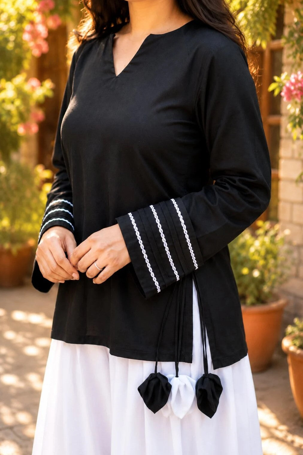 Black & White Dori Co-Ord Set For Women