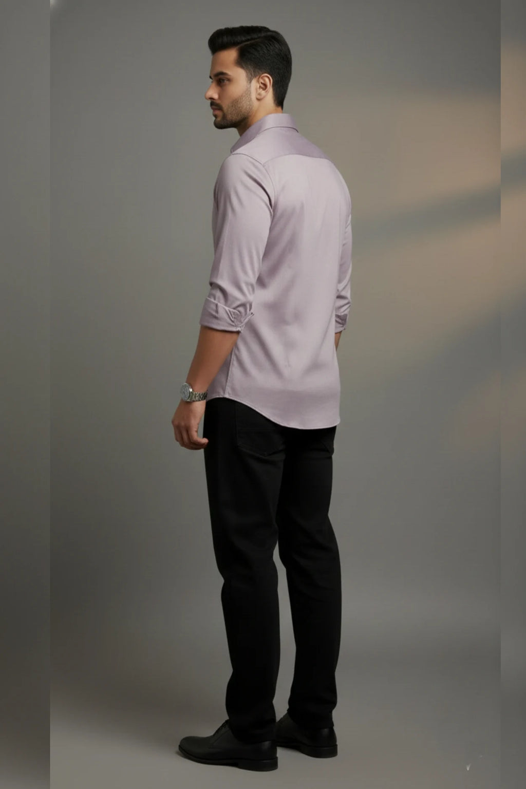 Lavender cotton shirt for men, stylish summer wear men shirt