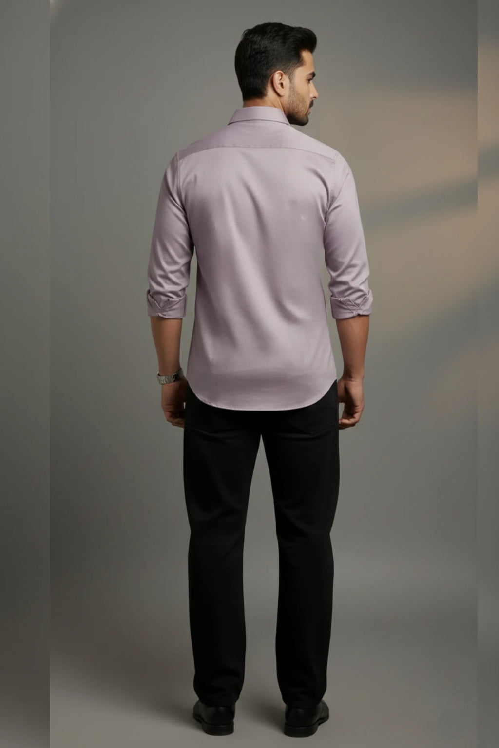 Lavender cotton shirt for men, stylish summer wear men shirt