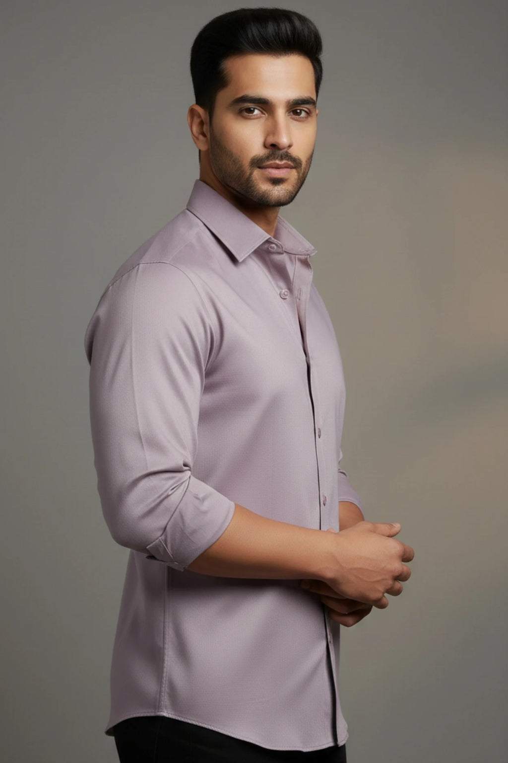Lavender cotton shirt for men, stylish summer wear men shirt