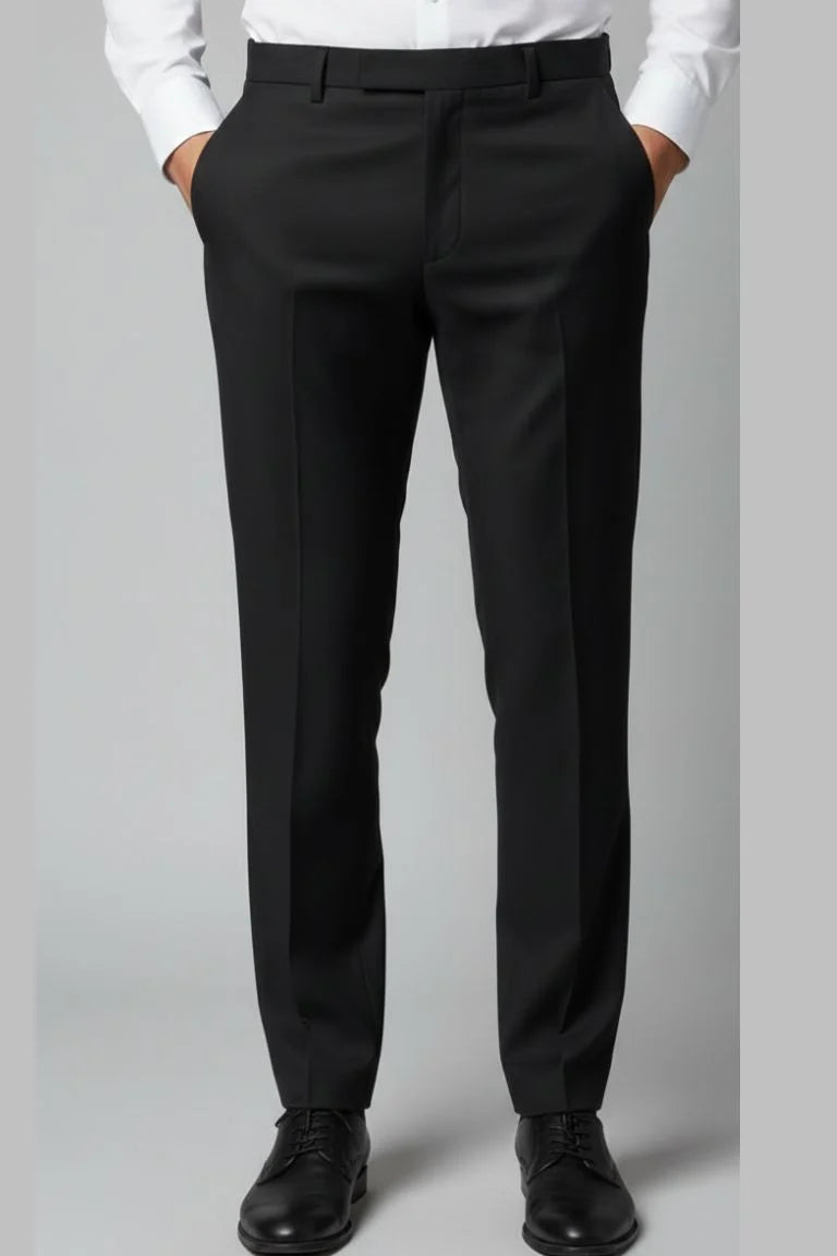 Men black formal trouser, cotton formal pant for men, classic office wear black pant