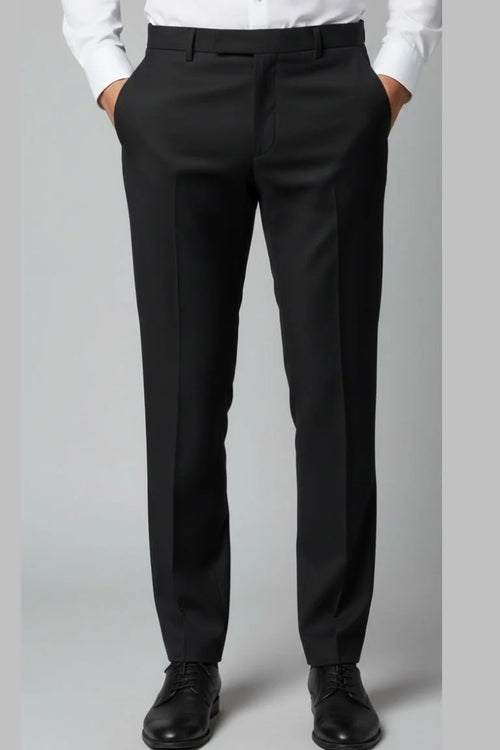 Men black formal trouser, cotton formal pant for men, classic office wear black pant