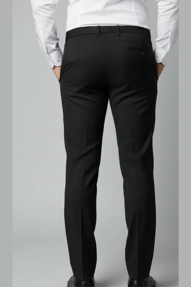 Men black formal trouser, cotton formal pant for men, classic office wear black pant
