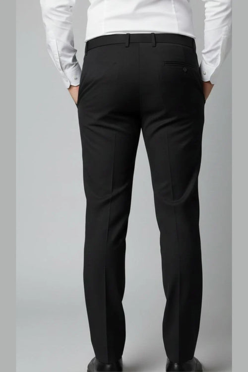 Men black formal trouser, cotton formal pant for men, classic office wear black pant