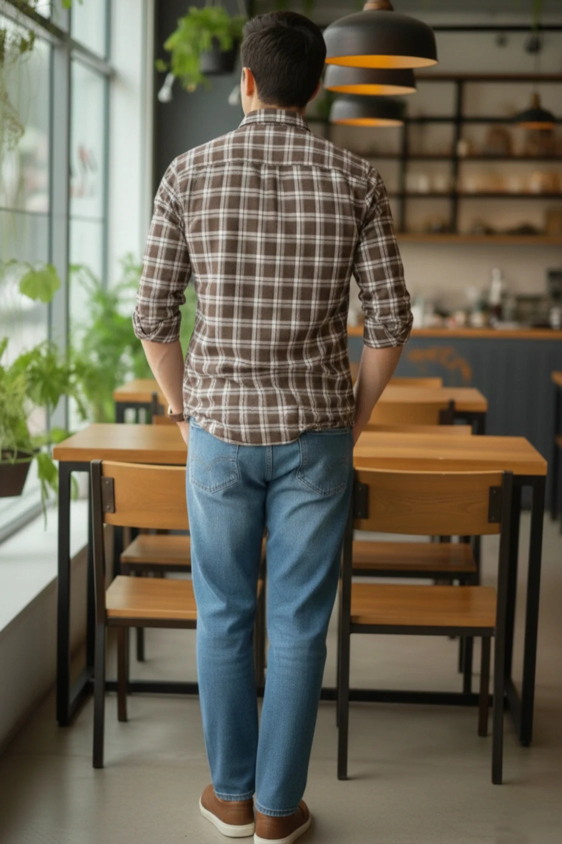 Men check shirt, long sleeve casual fit shirt, stylish casual wear check shirt for men