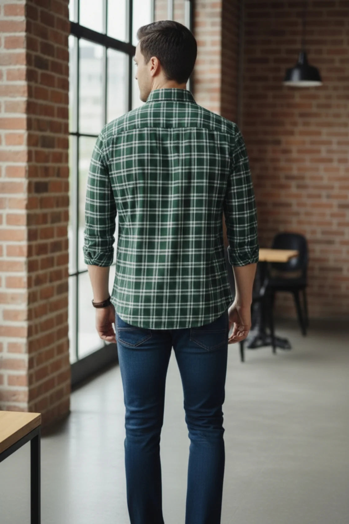 Men check shirt, long sleeve casual fit shirt, stylish casual wear check shirt for men