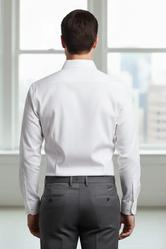 men formal white shirt -back
