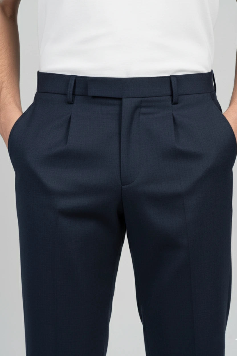 Navy blue formal pant for men, men cotton formal trouser, classic office wear pant