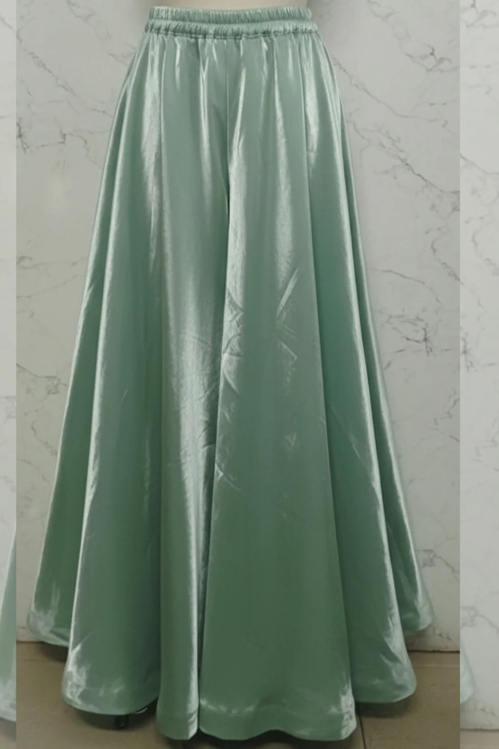 Sage green anarkali kurta palazzo set with dupatta, elegant women ethnic wear featuring traditional design, perfect for festive and traditional occasions.