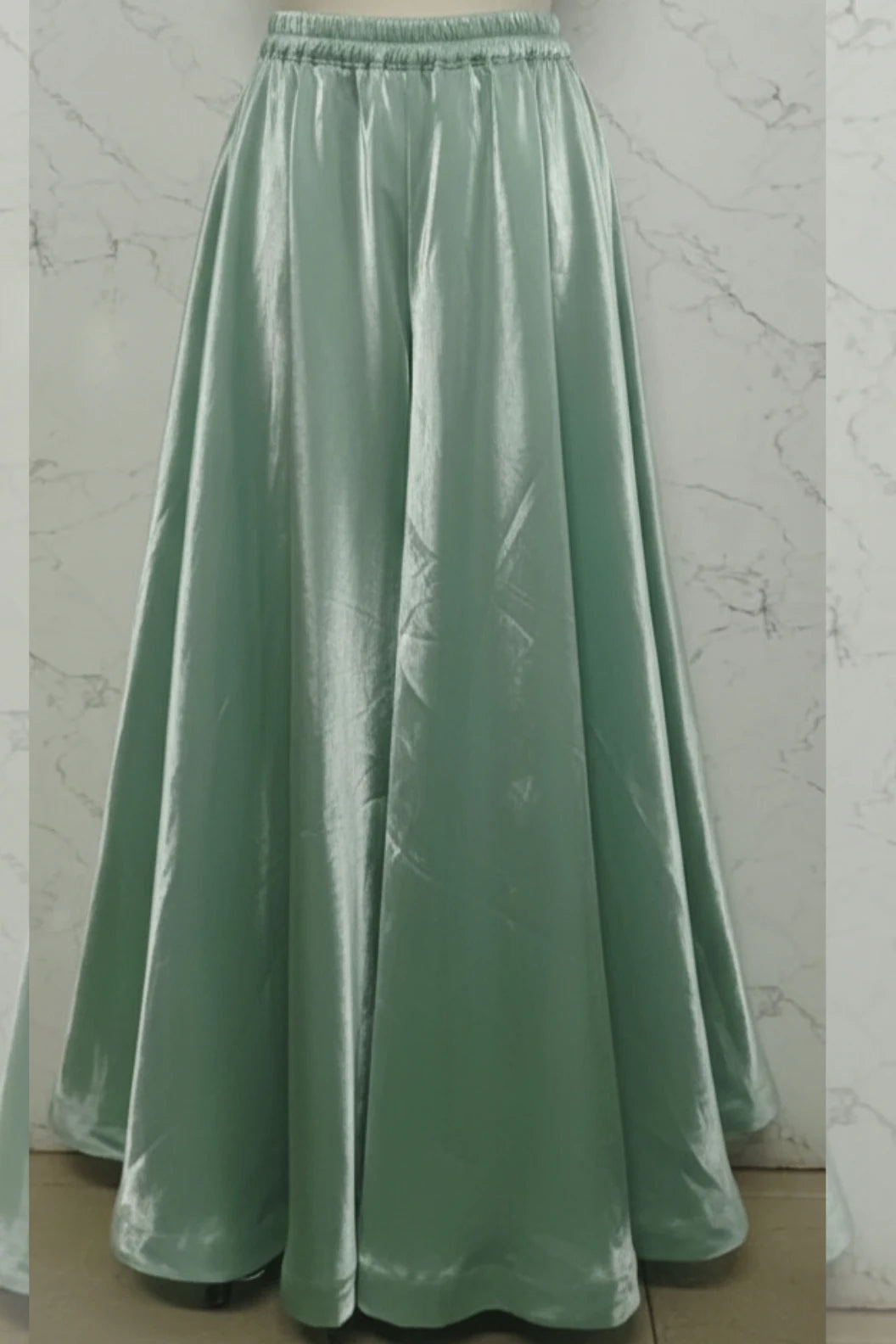 Sage green anarkali kurta palazzo set with dupatta, elegant women ethnic wear featuring traditional design, perfect for festive and traditional occasions.