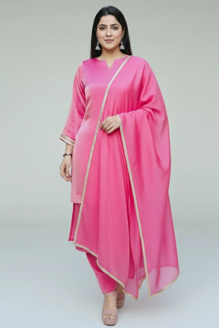 Fendy Silk Kurta Palazzo Set with Dupatta for Women | Silk Kurta Ladies