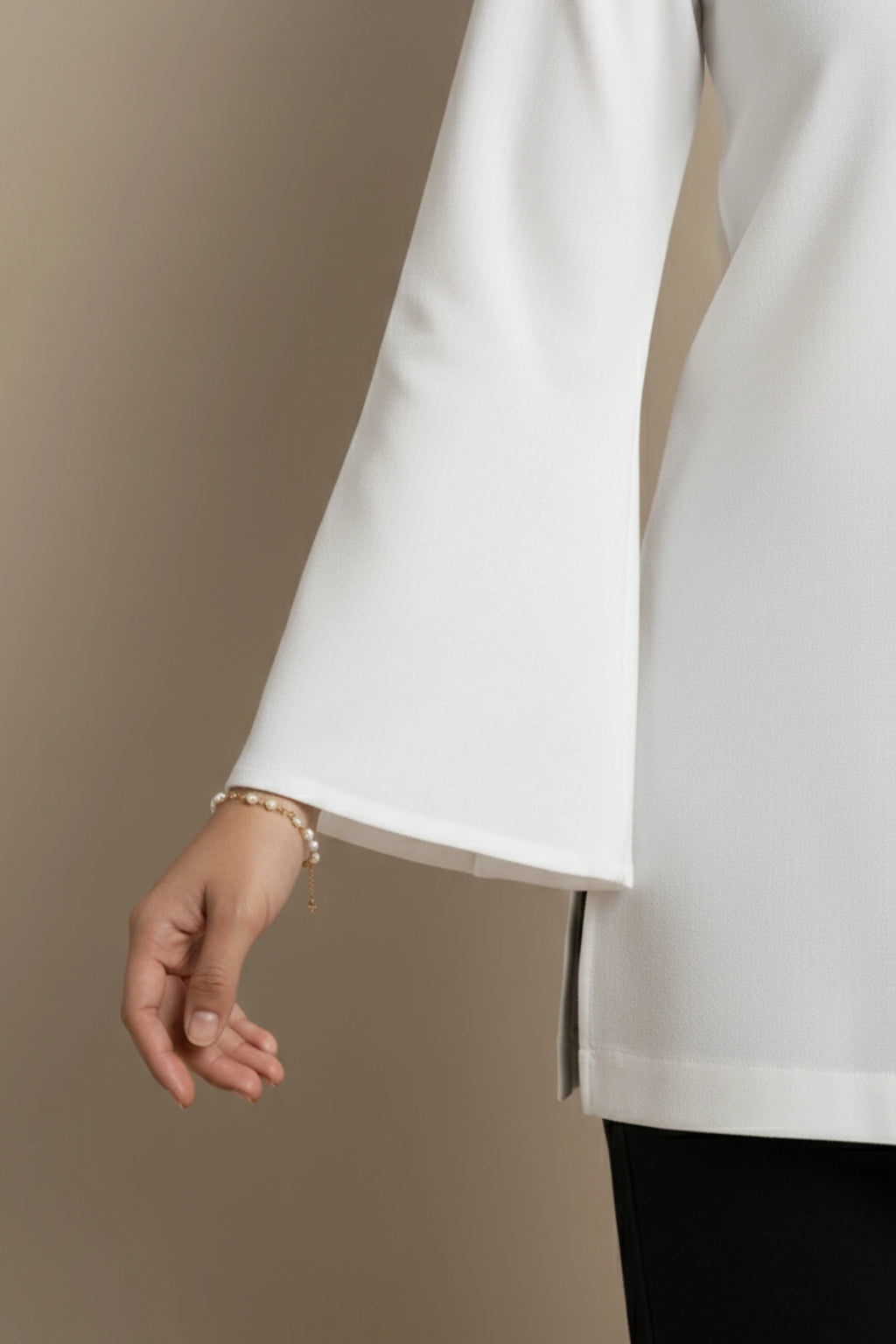 White Cotton Kurti for Women | Stylish Ladies Kurti Top Bell Sleeve with Pants