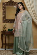 Stylish trending kurta palazzo set featuring a short silk kurta paired with palazzo. Designed with modern kurta dizain new and elegant korta dijain, this kurti and palazzo set or plazo set for women is perfect for casual and festive occasions.