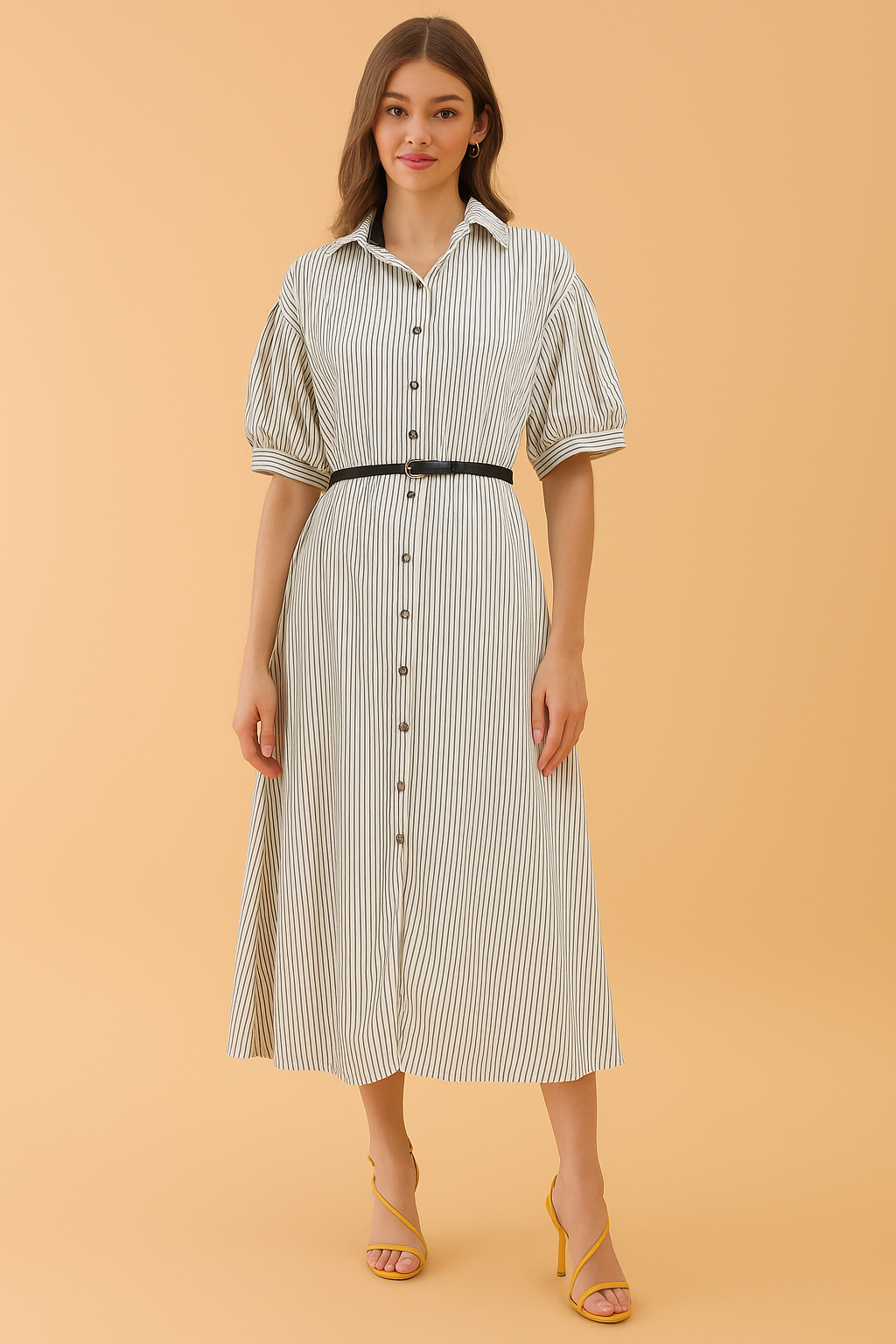 Stay effortlessly chic in this black midi dress for women. Designed as a go-to dress for women, it combines high-quality fabric with a modern, sleek aesthetic.