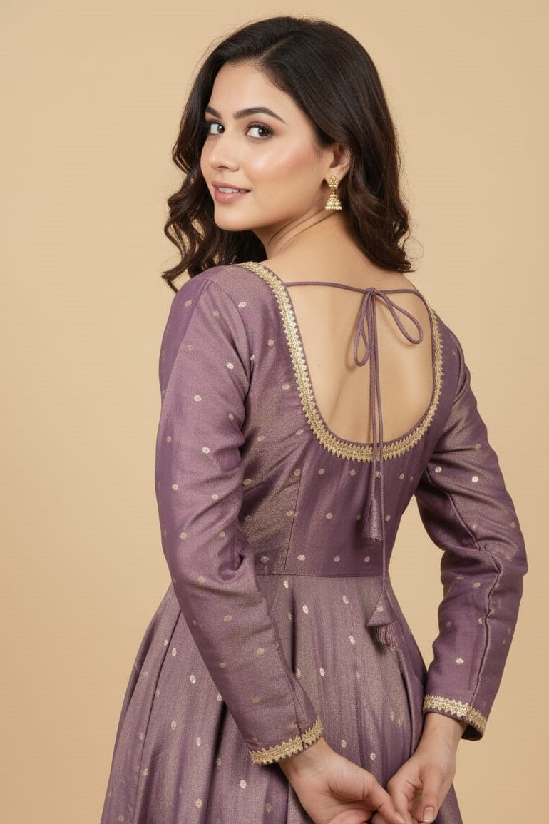 Silk Blend Long Frock Palazzo Set for Women