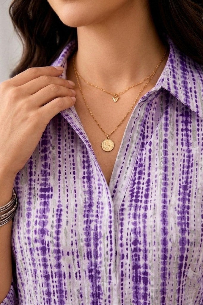 Purple Cotton Top For Women