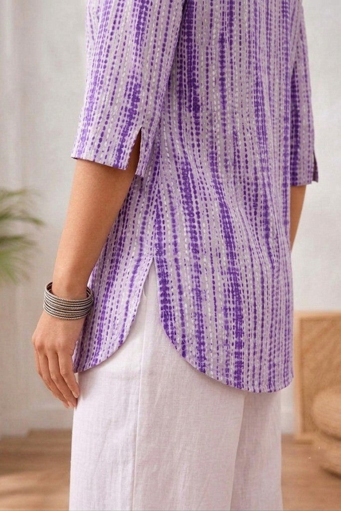 Purple Cotton Top For Women