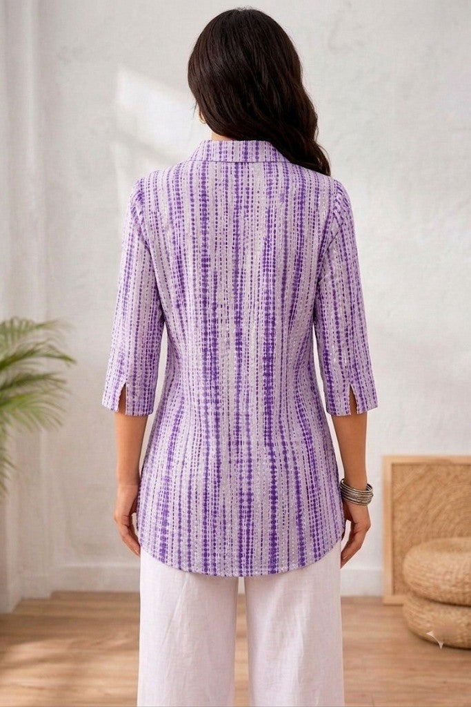 Purple Cotton Top For Women
