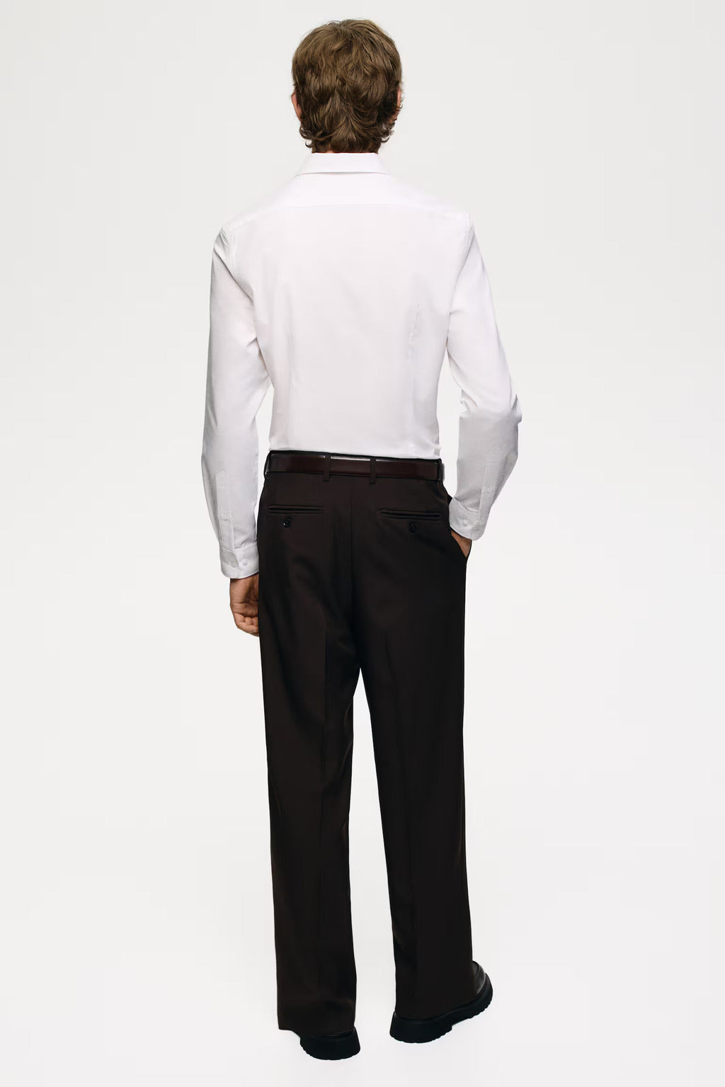 White Formal Cotton Shirt for Men – Back View