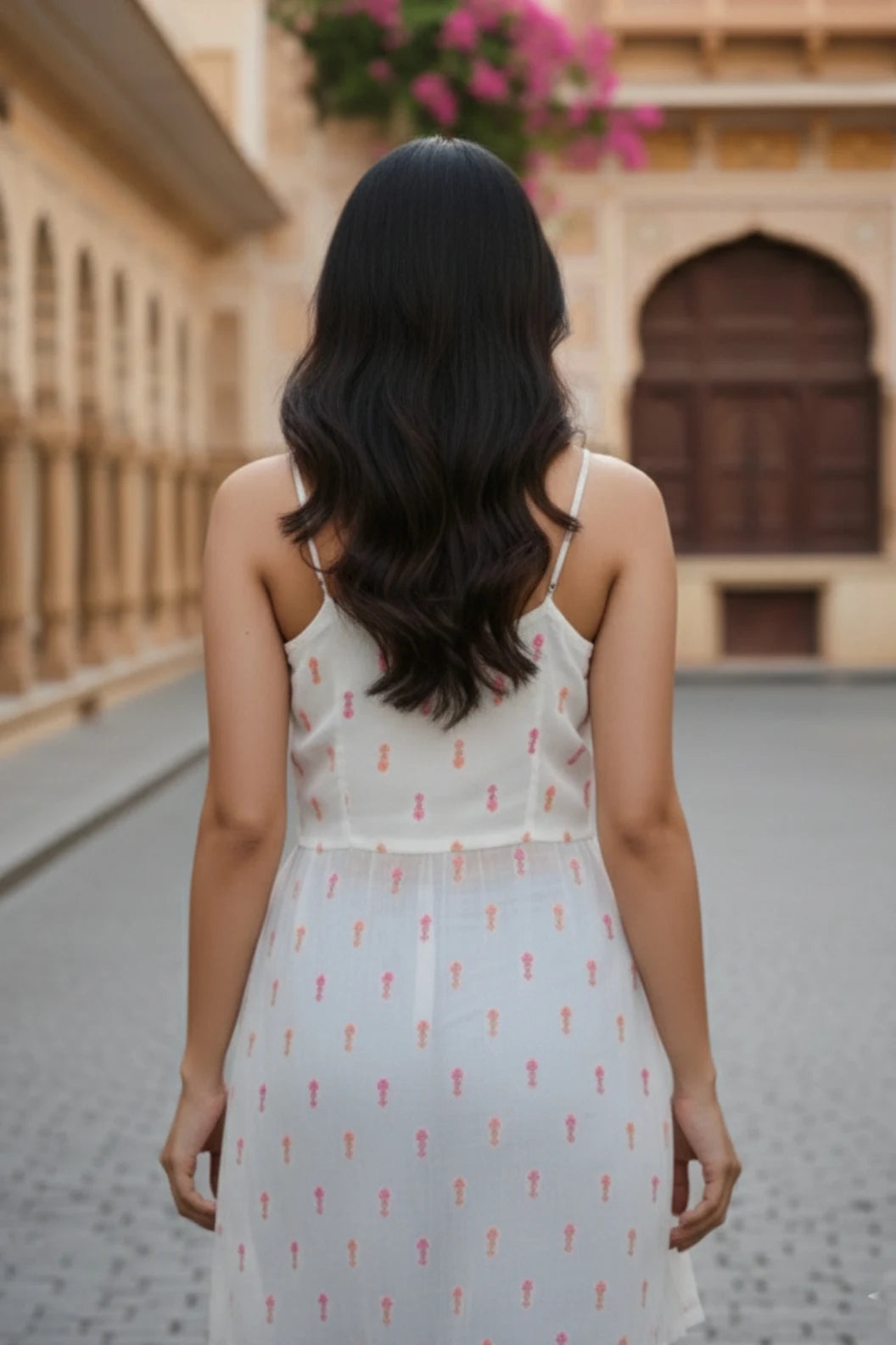 White crepe Nyra cut short kurti for women, sleeveless short kurti, trendy ethnic wear top