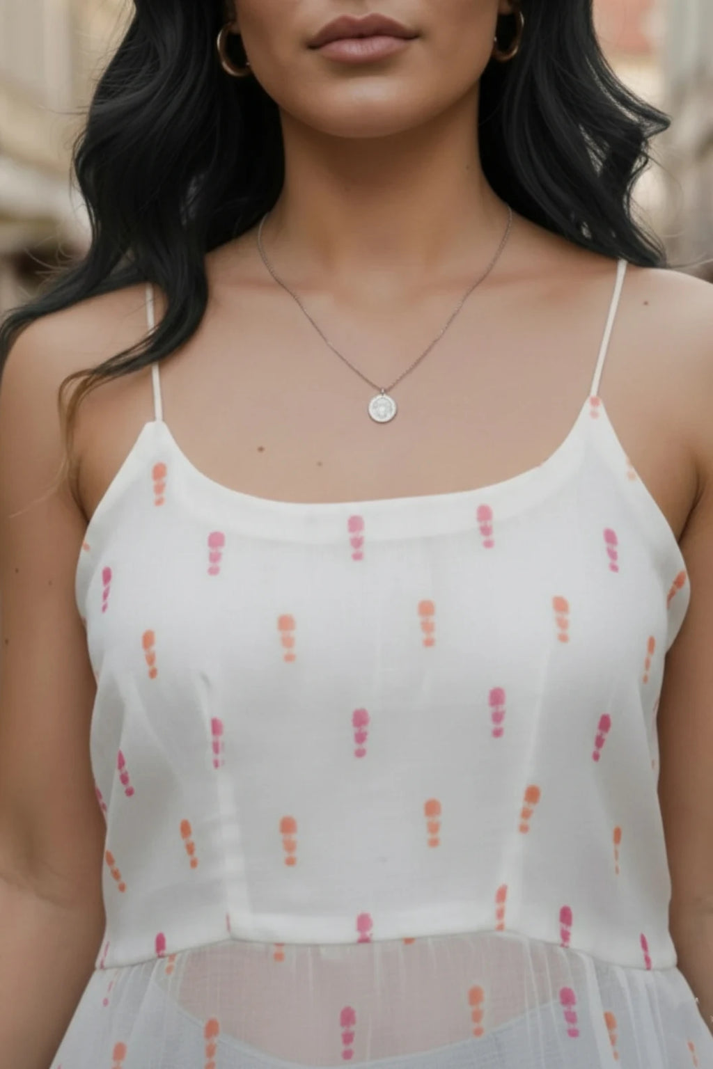 White crepe Nyra cut short kurti for women, sleeveless short kurti, trendy ethnic wear top