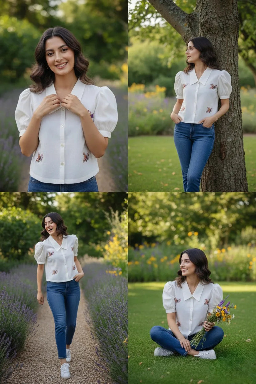 This is women white cotton shirt perfect for summer wear