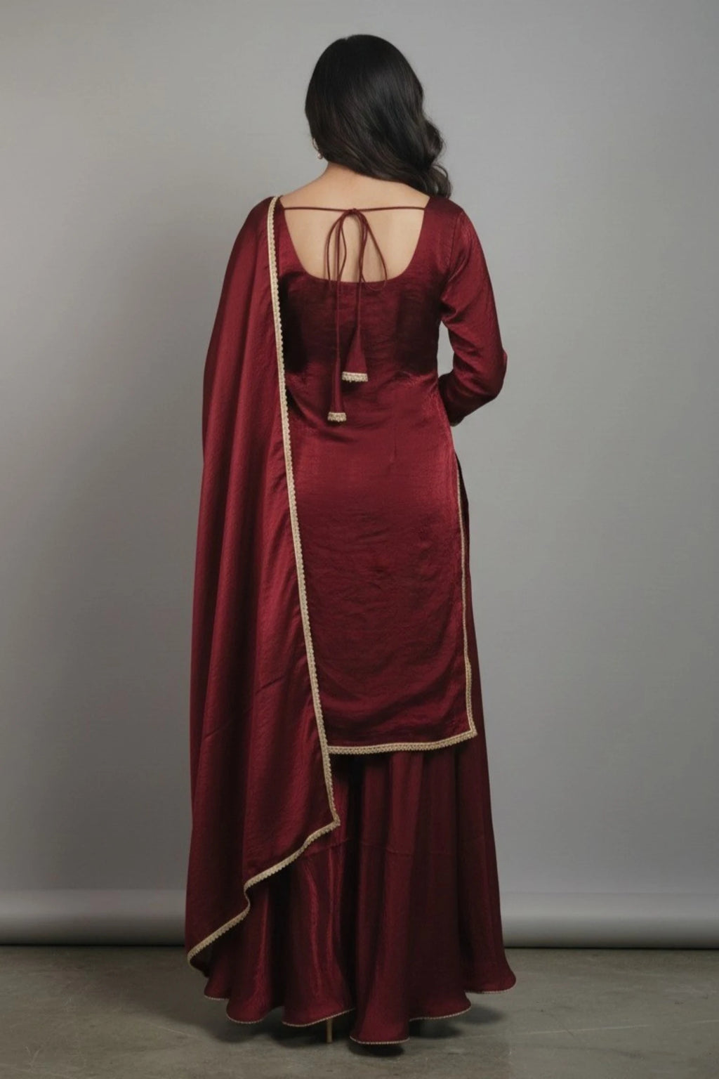 Women Fendy silk kurta palazzo set with dupatta, festive ethnic suit set, stylish traditional wear