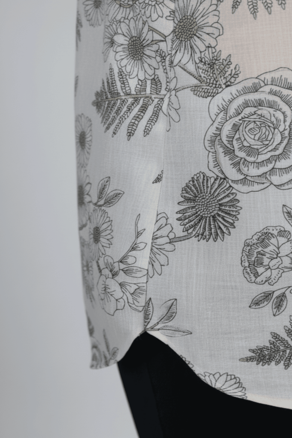 Women’s Floral Cotton Top – side bottom view