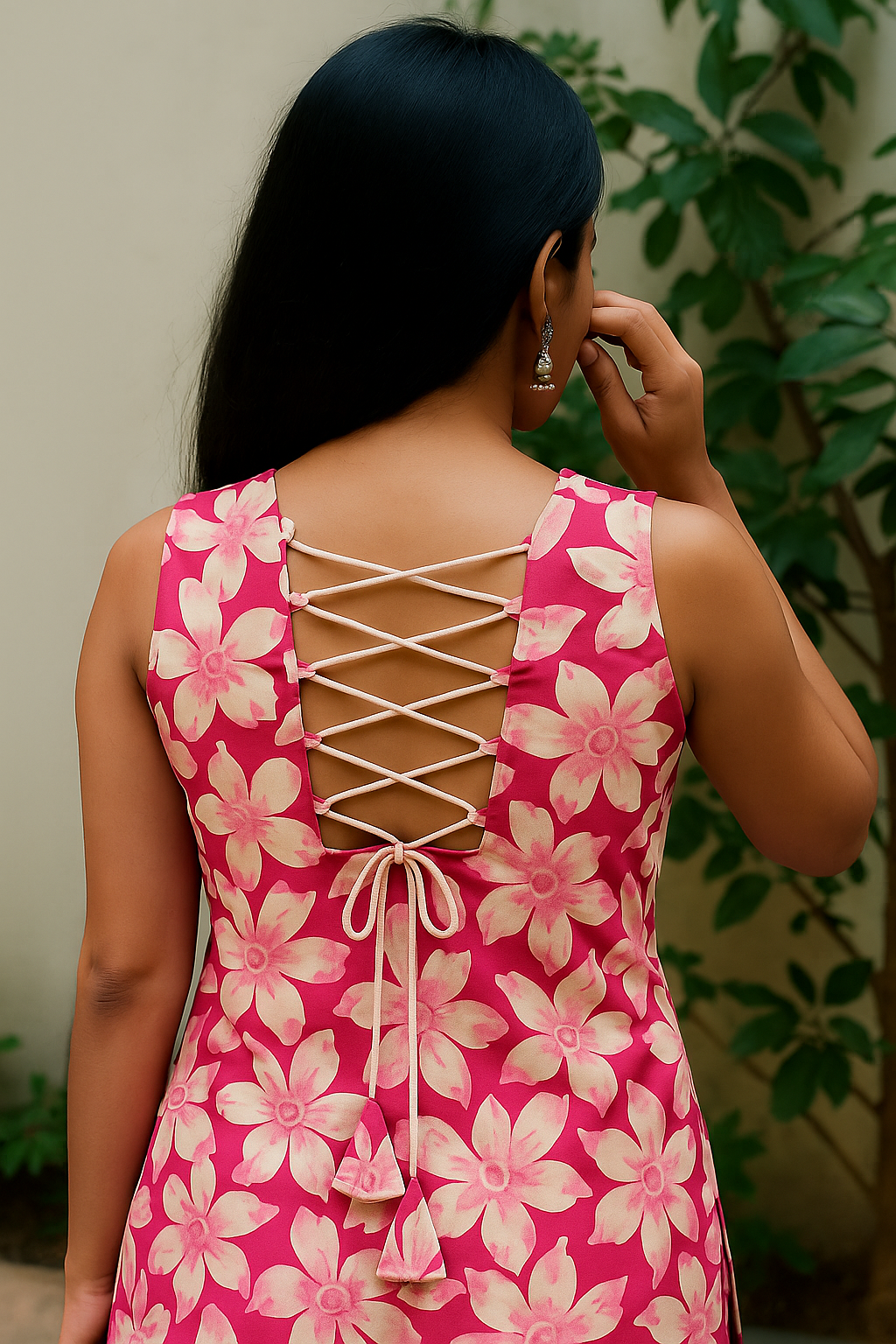 Stay comfortable in this stylish pink kurti for women. Designed with a flattering square neckline, this sleeveless kurti for women is an essential for your daily casual collection.